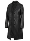 Women’s 3/4 Length Black Leather Car Coat – Side Angle
