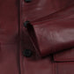 Earl maroon blazer features, zip chest pocket detail