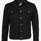 Men's Black Suede Leather Trucker Jacket - Open View
