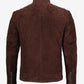 Men's Brown Suede Cafe Racer Jacket - Side View