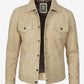 Men's Camel Suede Trucker Jacket - Open View