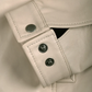 Ivory Men's Beige Leather Jacket - Back View