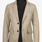 Duke men's beige leather blazer, front view, buttoned