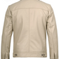 Ivory Men's Beige Leather Jacket - Front View