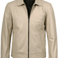 Ivory Men's Beige Leather Jacket - Side View