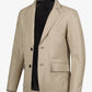 Duke men's beige two-button leather blazer, full front view
