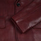 Duke burgundy lambskin blazer, pocket and lining features