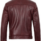 Harlow Men's Burgundy Leather Jacket - Detail View