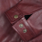 Harlow Men's Burgundy Leather Jacket - Front View