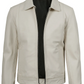 Harlow Men's White Leather Jacket - Side View