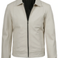 Harlow Men's White Leather Jacket - Front Open View