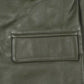 Duke men's leather blazer, notch lapel and button detail