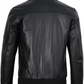 Hawk Men's Black Leather Bomber Jacket - Front View