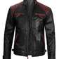 Viper Men's Black Cafe Racer Leather Jacket - Front View