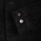 Men's Black Suede Leather Trucker Jacket - Close-up