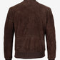 Men's Camel Suede Bomber Jacket - Side View