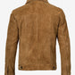 Men's Cognac Suede Trucker Jacket - Side View