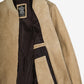Men's Camel Suede Bomber Jacket - Close-up