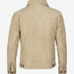 Men's Camel Suede Trucker Jacket - Side View