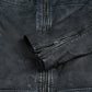 Men's distressed leather jacket, chest zip pocket details