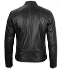 Men’s Black Café Racer Leather Jacket – Back View | NSM Jackets
