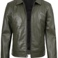 Harlow Men's Green Leather Jacket - Side View