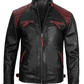 Viper Men's Black Cafe Racer Leather Jacket - Side View