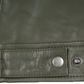 Harlow Men's Green Leather Jacket - Front Closed View