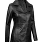 Blair Women's Black Leather Blazer - Side View