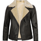 Ace Men's Black B3 Shearling Leather Jacket - Shearling Lining View