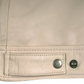 Ivory Men's Beige Leather Jacket - Front Closed View