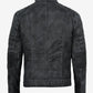 Onyx washed black cafe racer jacket for men, full front view