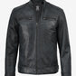 Washed leather jacket for men by NSM Jackets, chest pocket detail