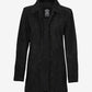 Women's Black Suede Car Coat - Front View