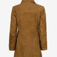 Women's Brown Suede Car Coat - Side View