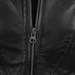 Amy Women's Black Cafe Racer Leather Jacket - Back View