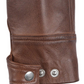 Johnson Women's Brown Quilted Biker Leather Jacket - Front View