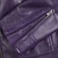 Aria Women's Purple Cafe Racer Leather Jacket - Front View