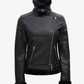 Frost Women's Black Shearling Leather Jacket - Detail View