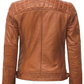 Sienna Women's Tan Biker Leather Jacket - Side View