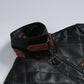 Women's quilted jacket with brown contrast trim detail
